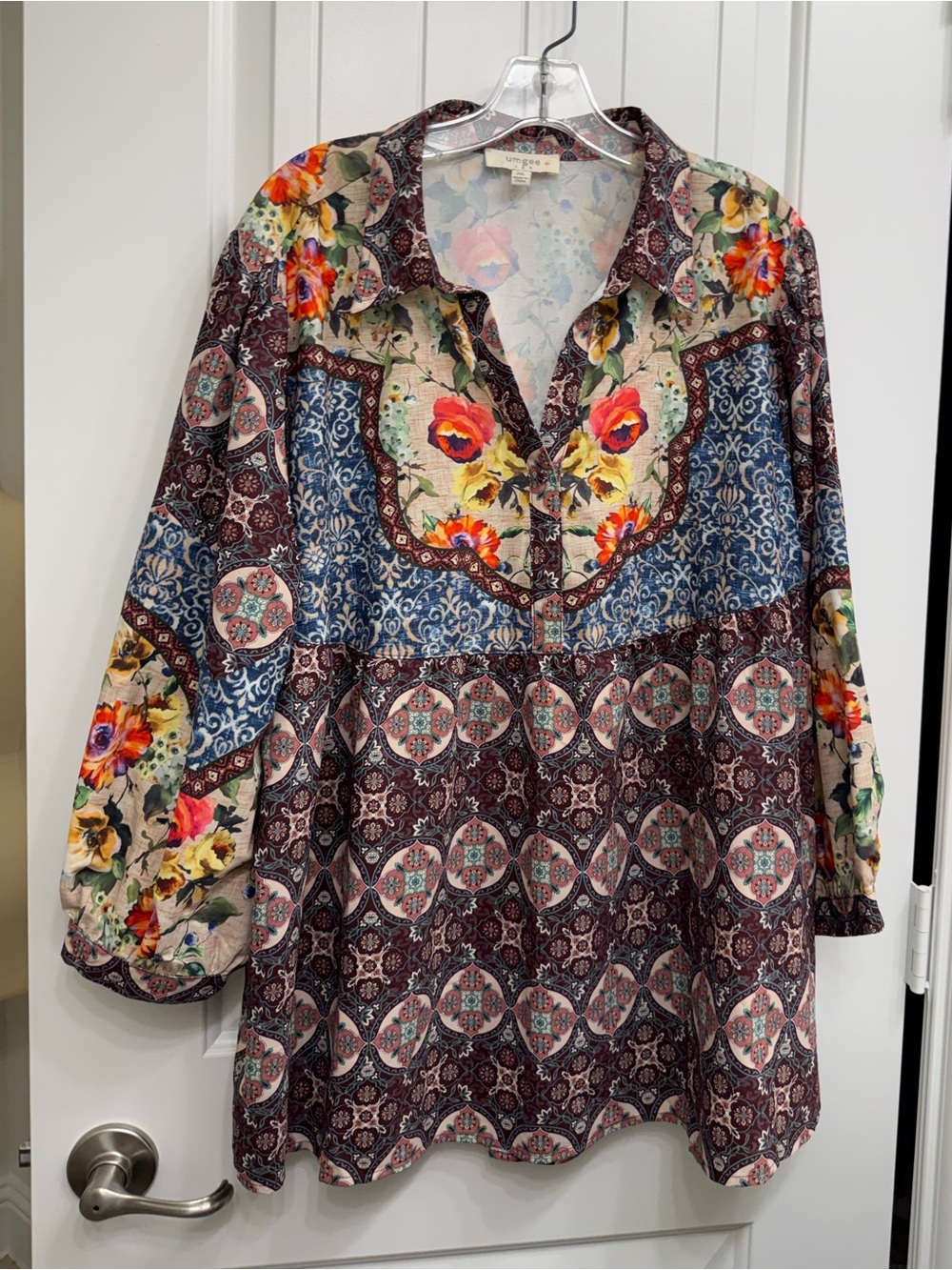 Umgee Multicolor western Floral Peasant Tunic cowgirl sz 2X - Picture 3 of 9
